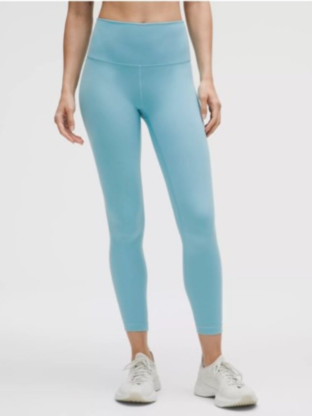 EUC Lululemon Wunder Train High Rise Leggings Washed Blue Size 4 25" inseam